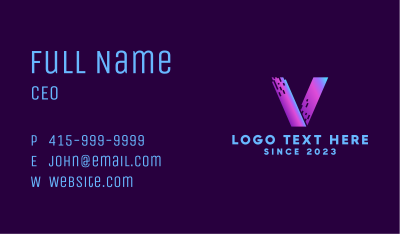 Letter V Digital Marketing Agency Business Card Image Preview