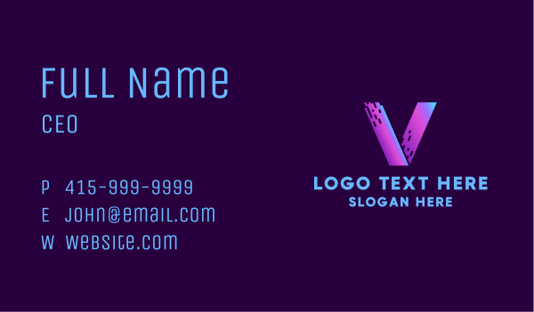 Letter V Digital Marketing Agency Business Card Design Image Preview
