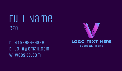 Letter V Digital Marketing Agency Business Card Image Preview