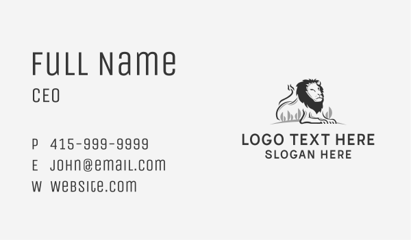 Black Lion Wildlife Business Card Design Image Preview