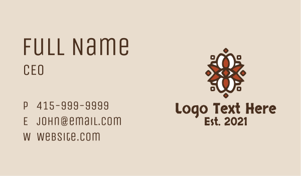 Ancient Aztec Shield  Business Card Design Image Preview