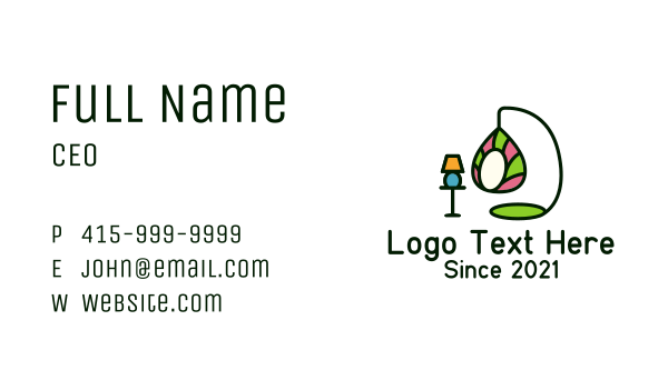 Vase Hammock Chair Business Card Design Image Preview