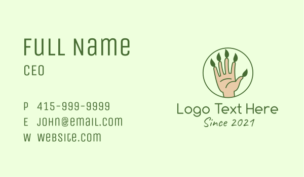 Nature Gardener Hand  Business Card Design Image Preview