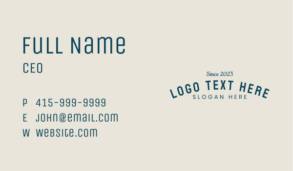 Modern Generic Wordmark Business Card Design Image Preview