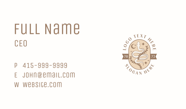 Mystical Snake Leaf Business Card Design Image Preview