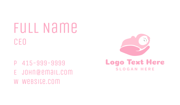 Pink Newborn Baby Business Card Design Image Preview