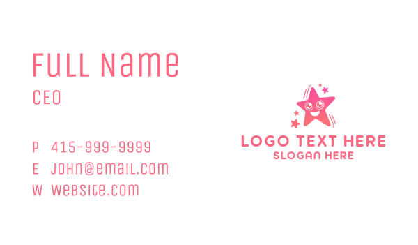 Cute Star Mascot Business Card Design Image Preview