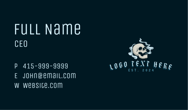 Death Skull Smoke Business Card Design Image Preview