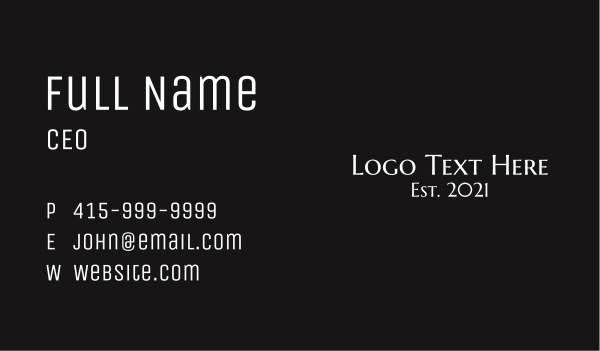 White Luxury Brand Wordmark  Business Card Design Image Preview