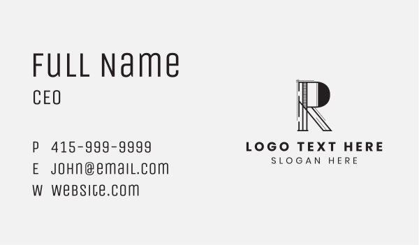 Geometric Modern Letter R Business Card Design Image Preview