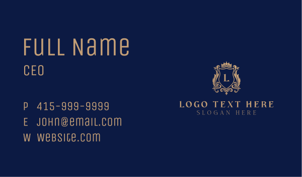 Elegant Regal Shield Business Card Design Image Preview