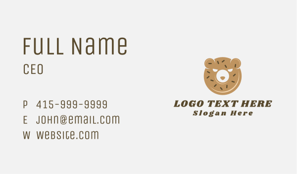 Donut Bear Pastry Business Card Design Image Preview