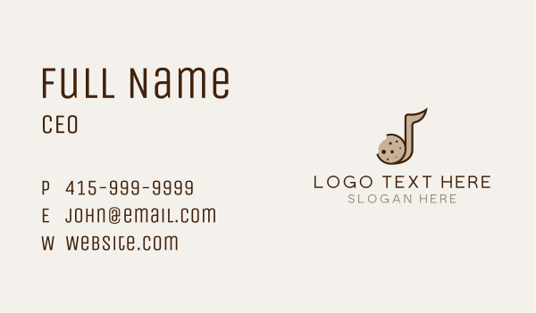 Choco Chip Cookie Musical Note Business Card Design Image Preview