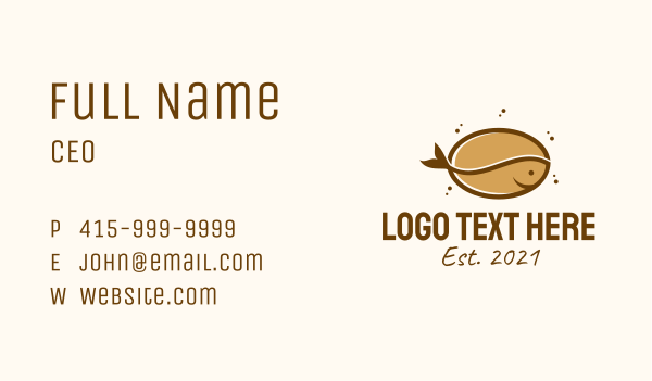 Coffee Bean Fish  Business Card Design Image Preview