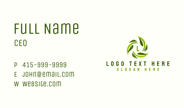 Eco Leaf Nature Business Card Design Image Preview