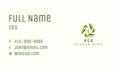 Eco Leaf Nature Business Card Image Preview