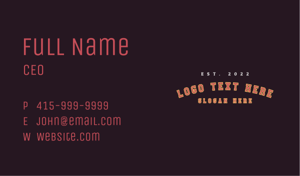 Sports Jersey Wordmark Business Card Design Image Preview