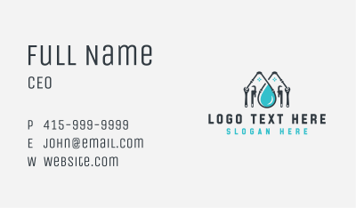 House Plumbing Wrench Business Card Image Preview