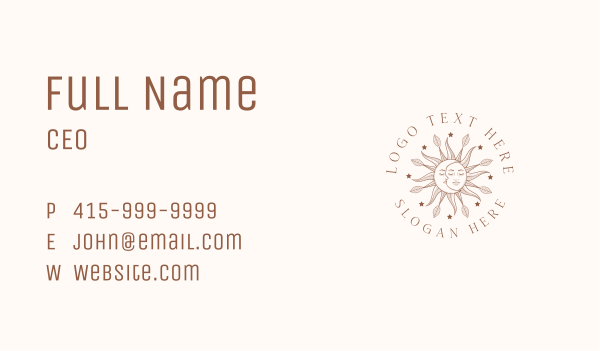 Magic Sun Moon Face Business Card Design Image Preview