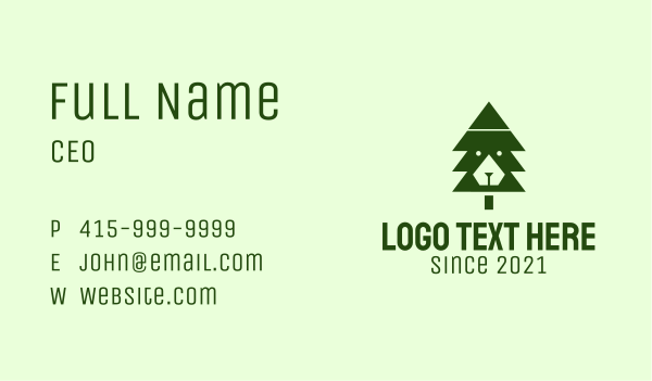 Green Pine Tree  Business Card Design Image Preview