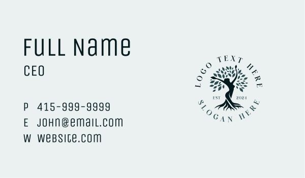 Environmental Woman Tree Business Card Design Image Preview