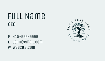 Environmental Woman Tree Business Card Image Preview