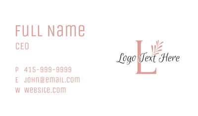 Simple Leaf Lettermark Business Card Image Preview