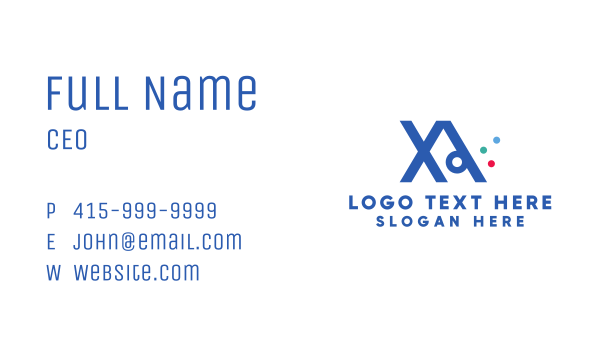 Modern XA Monogram Business Card Design Image Preview