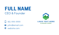 Mountain Peak Hexagon Business Card Image Preview