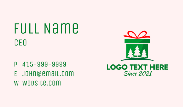 Christmas Gift Store  Business Card Design Image Preview