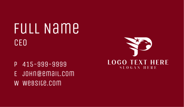 Airline Eagle Letter P Business Card Design Image Preview