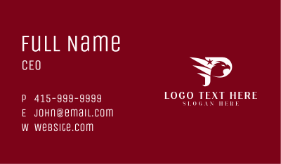 Airline Eagle Letter P Business Card Image Preview