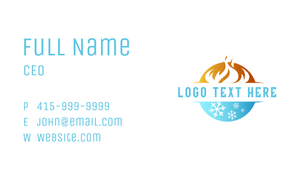Burning Fire Snowflake Temperature Business Card Design Image Preview