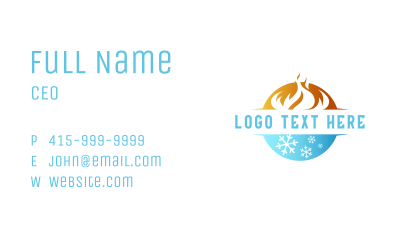 Burning Fire Snowflake Temperature Business Card Image Preview