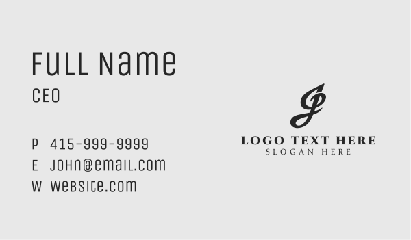 Classic Fashion Letter J Business Card Design Image Preview