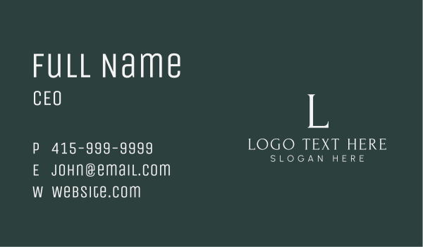 Classic Lifestyle Lettermark Business Card Design Image Preview