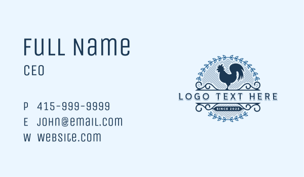 Rooster Farm Animal Business Card Design Image Preview
