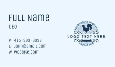 Rooster Farm Animal Business Card Image Preview