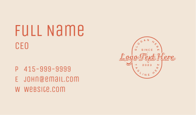 Classy Retro Wordmark Business Card Image Preview