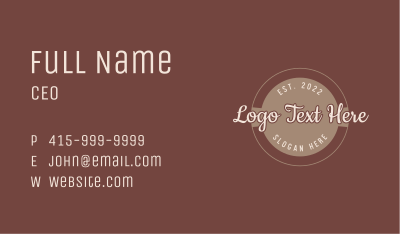Brown Wordmark Emblem Business Card Image Preview