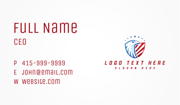 Eagle Shield Patriot Business Card Design Image Preview