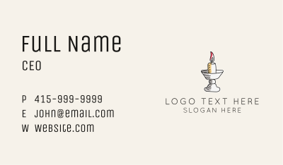 Ornate Candle Lamp  Business Card Image Preview