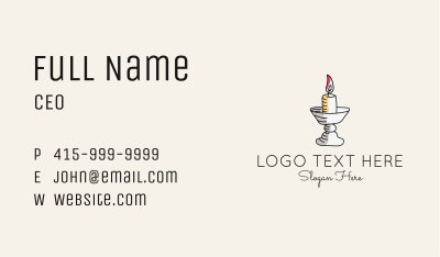 Ornate Candle Lamp  Business Card