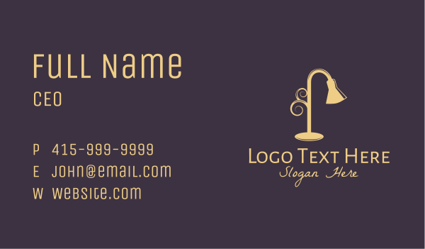 Yellow Lampshade  Business Card Design