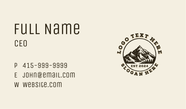 Summit Adventure Mountain Business Card Design Image Preview