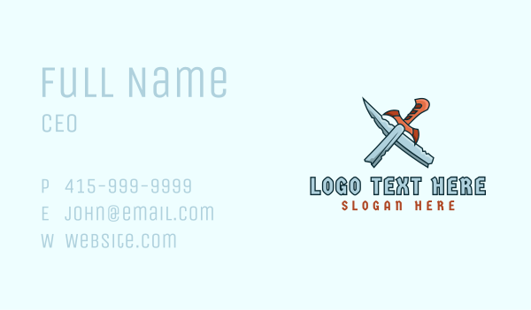 Sword Warrior Gaming Business Card Design Image Preview