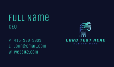 Digital Tech Letter F Business Card Image Preview
