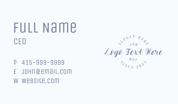 Feminine Script Wordmark Business Card Design Image Preview
