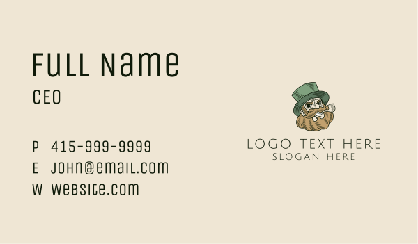 Smoking Pipe Irish Man Business Card Design Image Preview