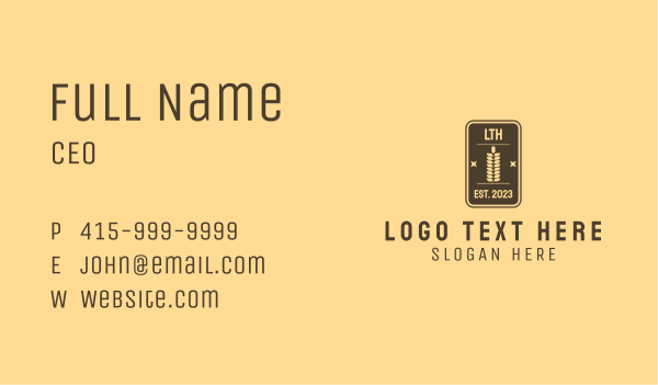 Wheat Baker Letter Badge Business Card Design Image Preview